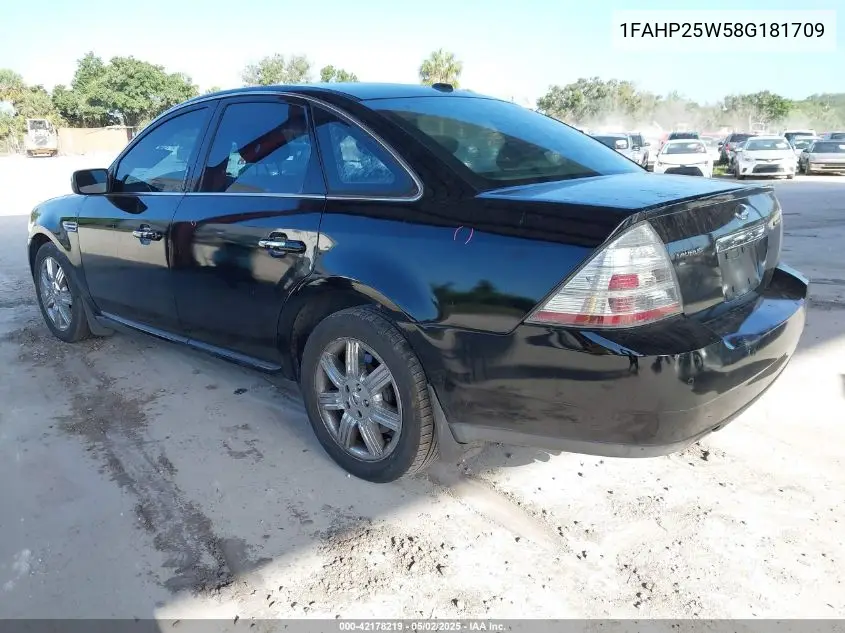 2008 Ford Taurus Limited VIN: 1FAHP25W58G181709 Lot: 42178219