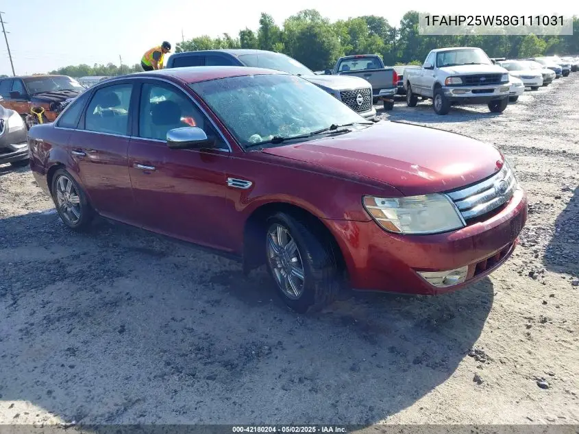 2008 Ford Taurus Limited VIN: 1FAHP25W58G111031 Lot: 42180204