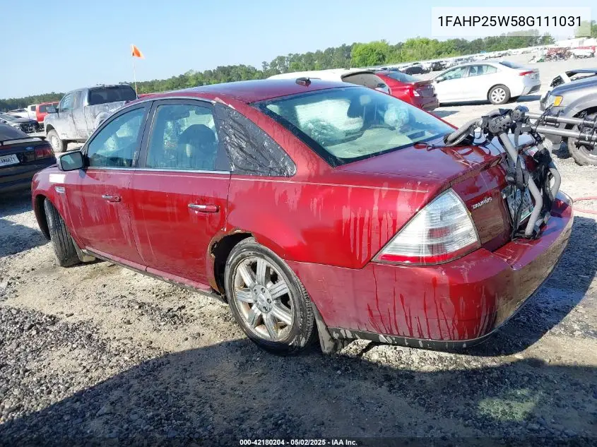 2008 Ford Taurus Limited VIN: 1FAHP25W58G111031 Lot: 42180204