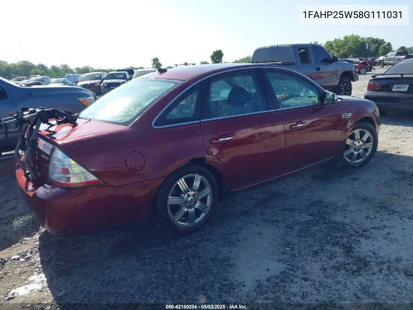 2008 Ford Taurus Limited VIN: 1FAHP25W58G111031 Lot: 42180204