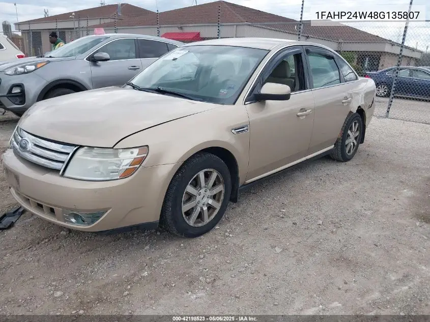 2008 Ford Taurus Sel VIN: 1FAHP24W48G135807 Lot: 42198523