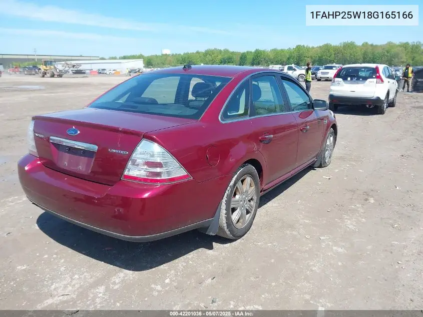 2008 Ford Taurus Limited VIN: 1FAHP25W18G165166 Lot: 42201036