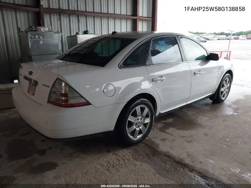 2008 Ford Taurus Limited VIN: 1FAHP25W58G138858 Lot: 42202399