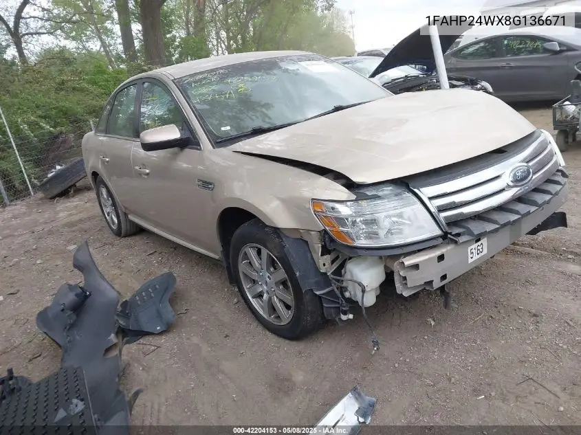 2008 Ford Taurus Sel VIN: 1FAHP24WX8G136671 Lot: 42204153