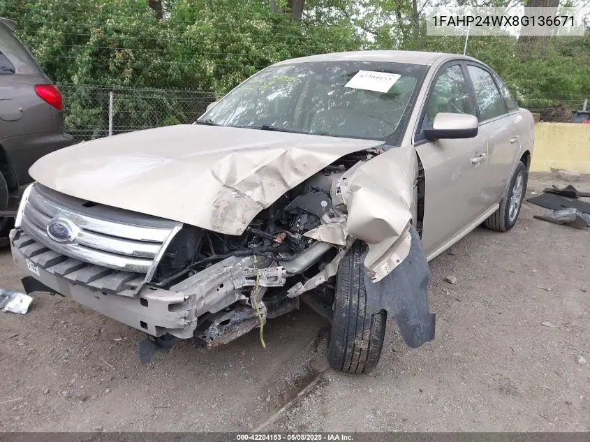 2008 Ford Taurus Sel VIN: 1FAHP24WX8G136671 Lot: 42204153