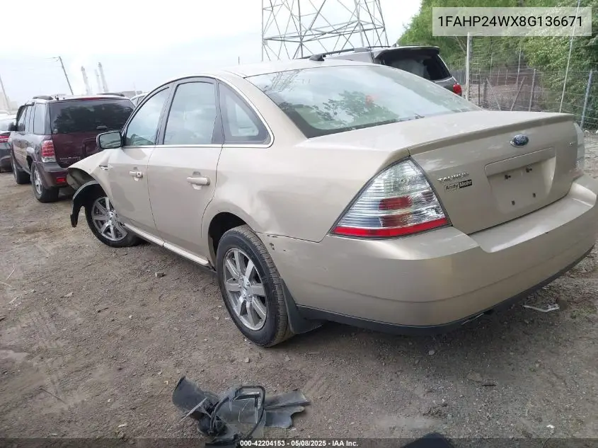 2008 Ford Taurus Sel VIN: 1FAHP24WX8G136671 Lot: 42204153