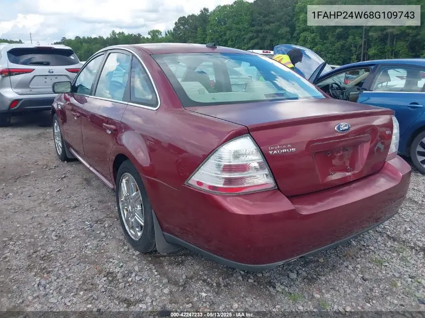 2008 Ford Taurus Sel VIN: 1FAHP24W68G109743 Lot: 42247233