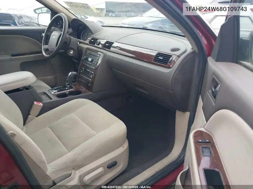 2008 Ford Taurus Sel VIN: 1FAHP24W68G109743 Lot: 42247233