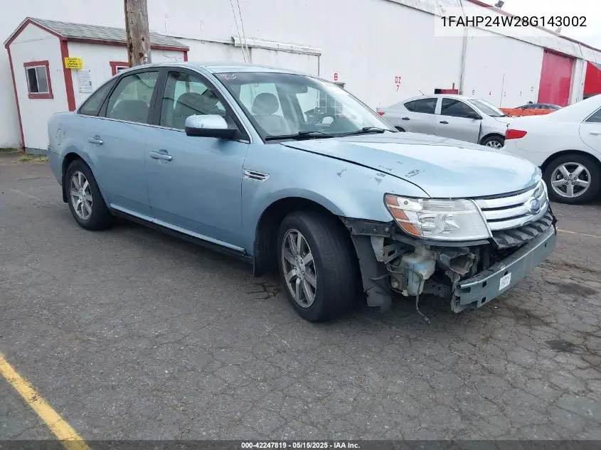 2008 Ford Taurus Sel VIN: 1FAHP24W28G143002 Lot: 42247819