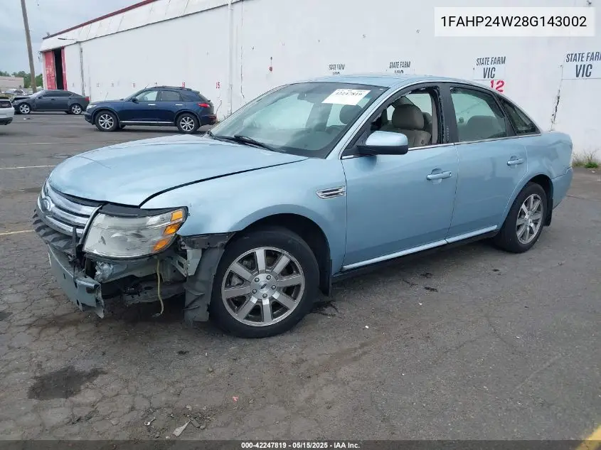 2008 Ford Taurus Sel VIN: 1FAHP24W28G143002 Lot: 42247819