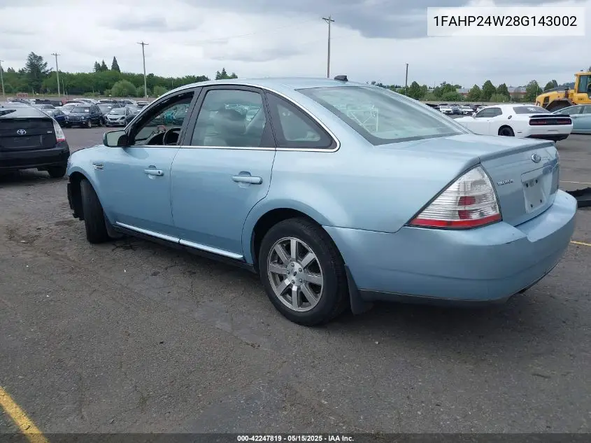 2008 Ford Taurus Sel VIN: 1FAHP24W28G143002 Lot: 42247819