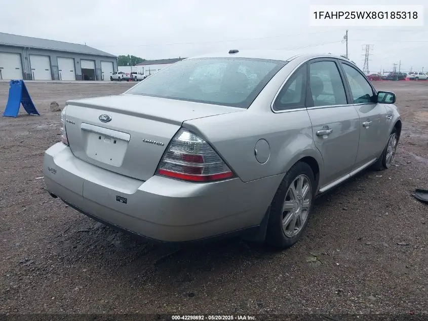 2008 Ford Taurus Limited VIN: 1FAHP25WX8G185318 Lot: 42298692