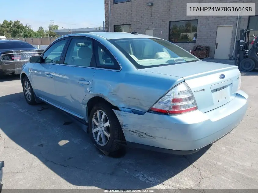 2008 Ford Taurus Sel VIN: 1FAHP24W78G166498 Lot: 42448435