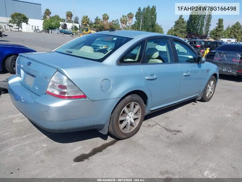 2008 Ford Taurus Sel VIN: 1FAHP24W78G166498 Lot: 42448435