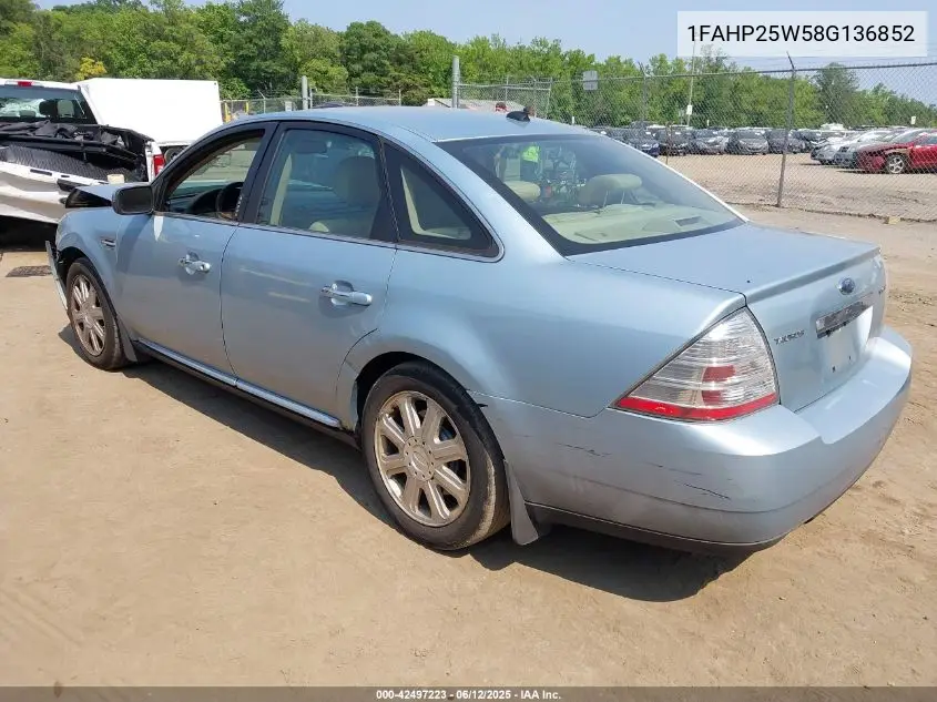 2008 Ford Taurus Limited VIN: 1FAHP25W58G136852 Lot: 42497223