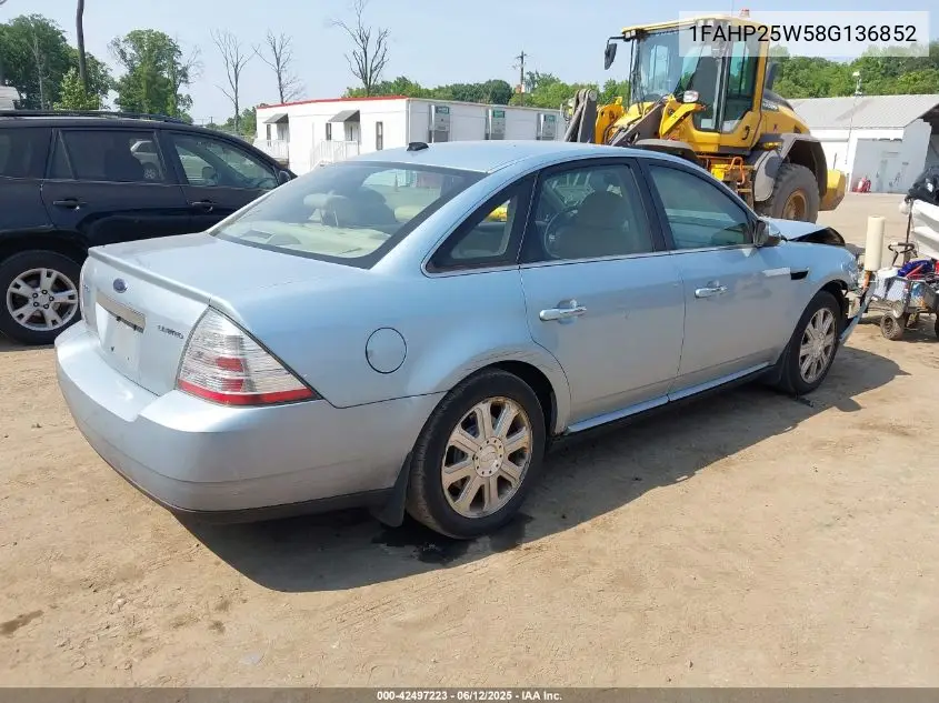 2008 Ford Taurus Limited VIN: 1FAHP25W58G136852 Lot: 42497223