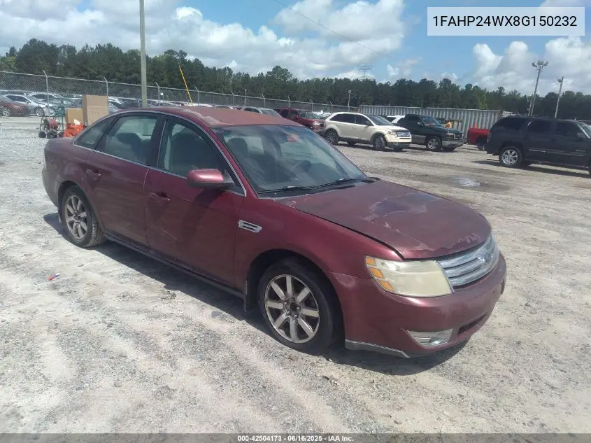 2008 Ford Taurus Sel VIN: 1FAHP24WX8G150232 Lot: 42504173