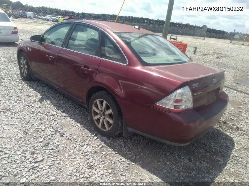 2008 Ford Taurus Sel VIN: 1FAHP24WX8G150232 Lot: 42504173