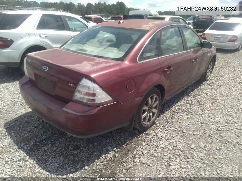 2008 Ford Taurus Sel VIN: 1FAHP24WX8G150232 Lot: 42504173