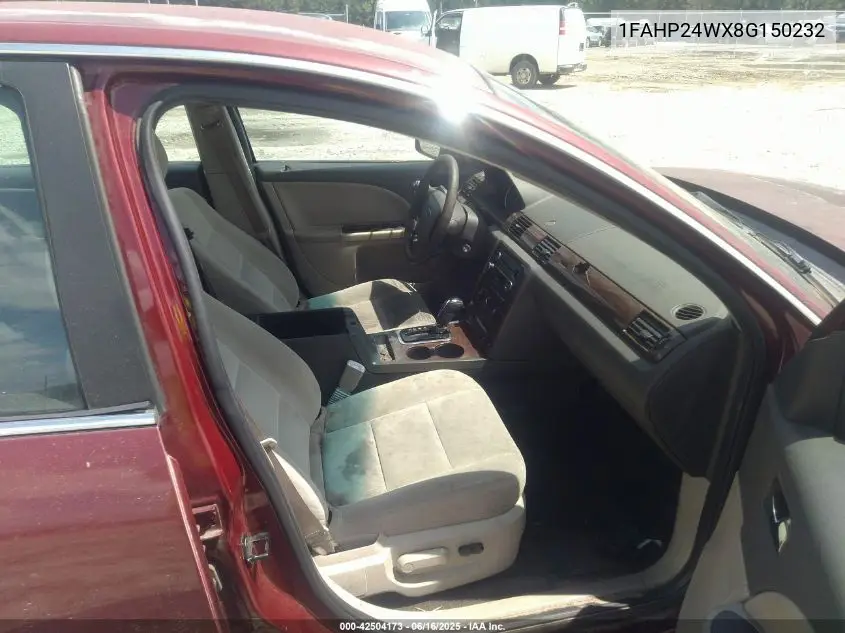 2008 Ford Taurus Sel VIN: 1FAHP24WX8G150232 Lot: 42504173