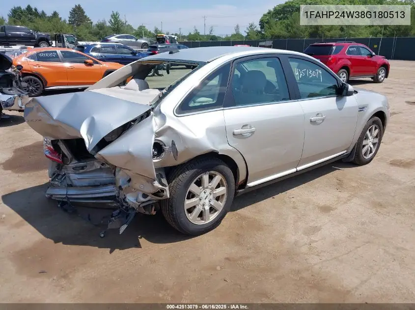 2008 Ford Taurus Sel VIN: 1FAHP24W38G180513 Lot: 42513079