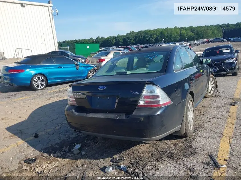 2008 Ford Taurus Sel VIN: 1FAHP24W08G114579 Lot: 42552132