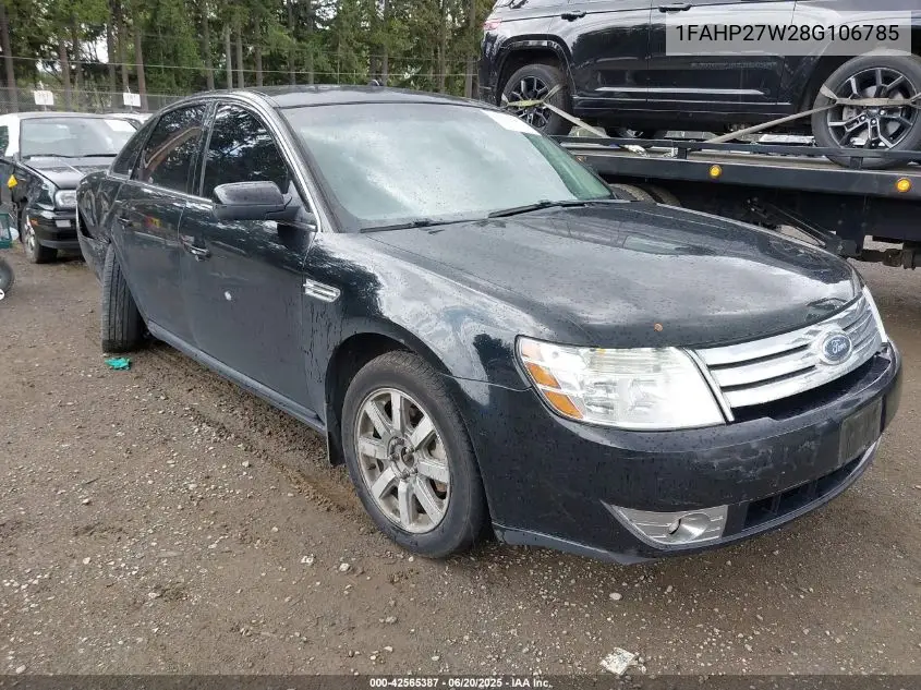 2008 Ford Taurus Sel VIN: 1FAHP27W28G106785 Lot: 42565387