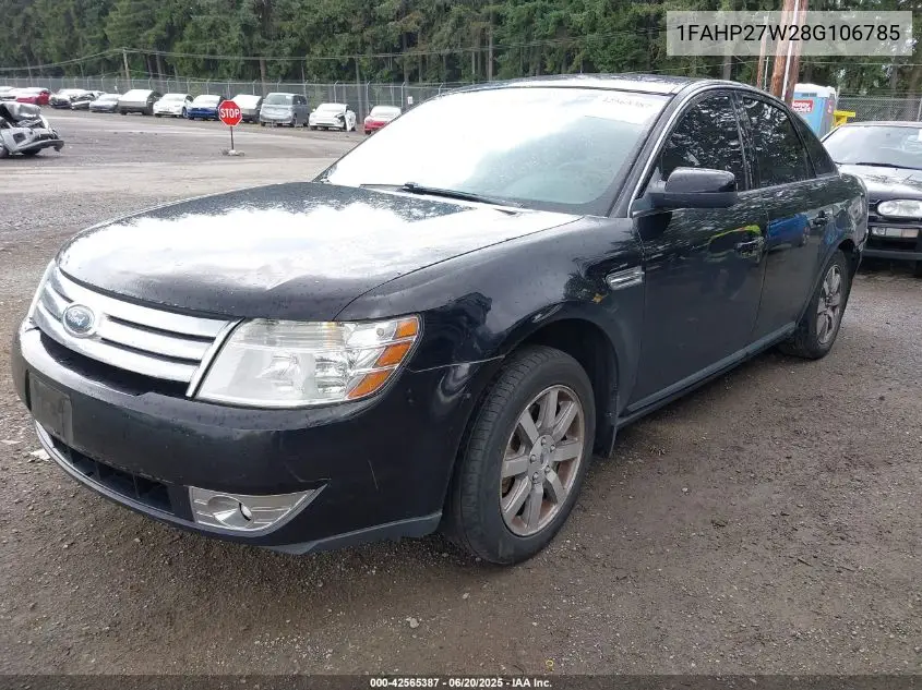 2008 Ford Taurus Sel VIN: 1FAHP27W28G106785 Lot: 42565387