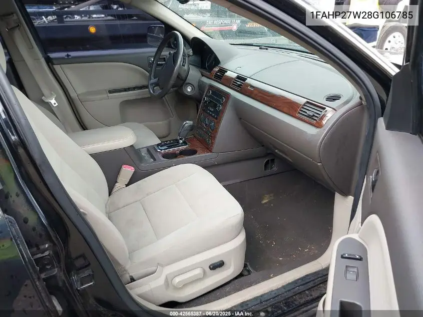 2008 Ford Taurus Sel VIN: 1FAHP27W28G106785 Lot: 42565387