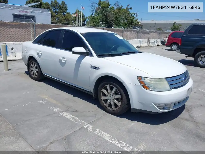 2008 Ford Taurus Sel VIN: 1FAHP24W78G116846 Lot: 42599313
