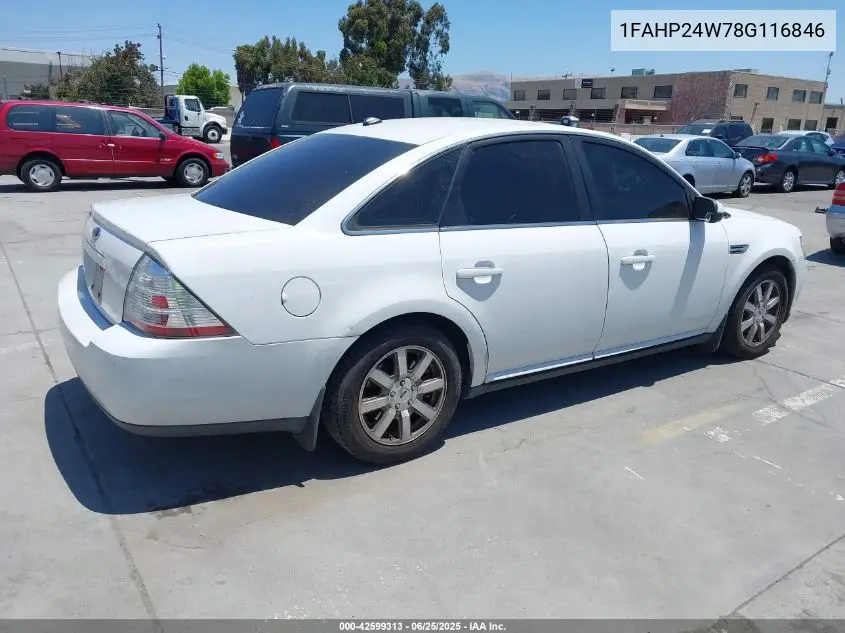2008 Ford Taurus Sel VIN: 1FAHP24W78G116846 Lot: 42599313