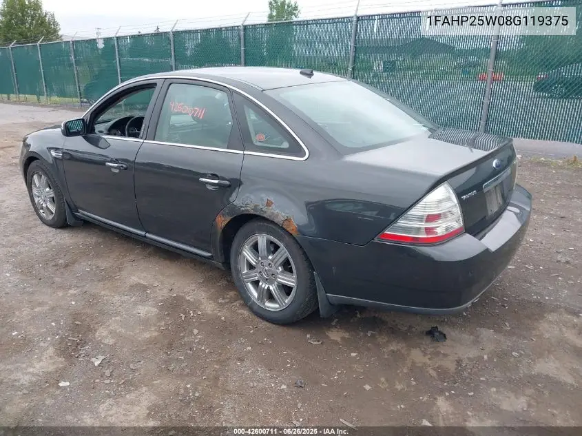 2008 Ford Taurus Limited VIN: 1FAHP25W08G119375 Lot: 42600711