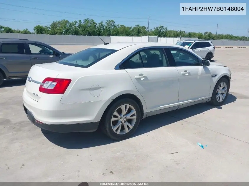 2011 Ford Taurus Sel VIN: 1FAHP2HW7BG148004 Lot: 42245047