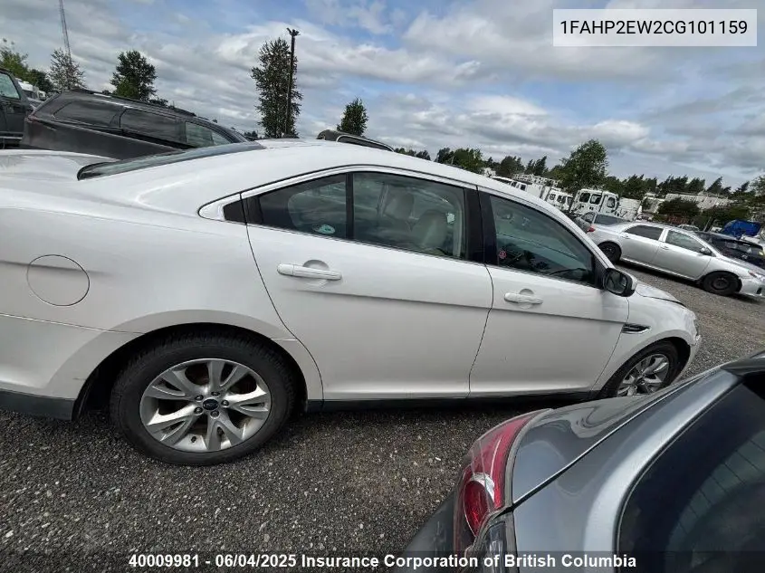 2012 Ford Taurus Sel VIN: 1FAHP2EW2CG101159 Lot: 40009981