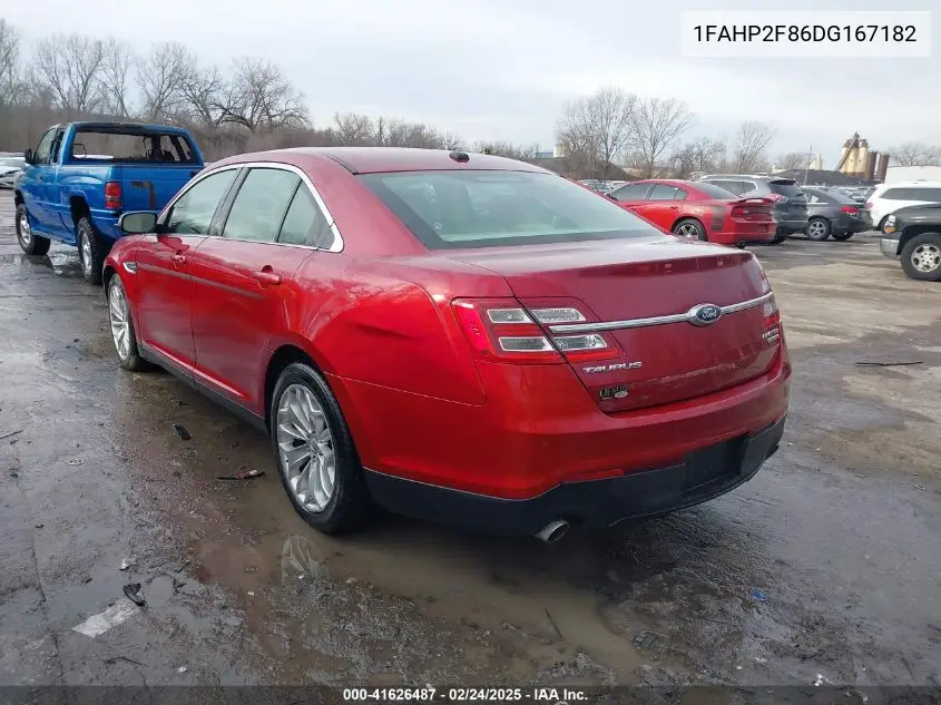 2013 Ford Taurus Limited VIN: 1FAHP2F86DG167182 Lot: 41626487