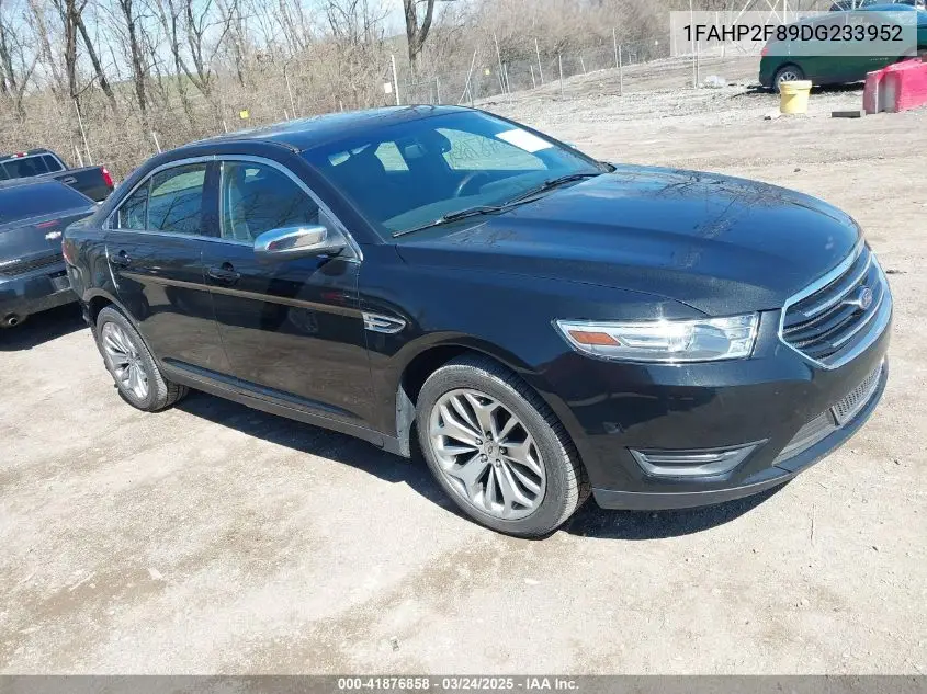 2013 Ford Taurus Limited VIN: 1FAHP2F89DG233952 Lot: 41876858