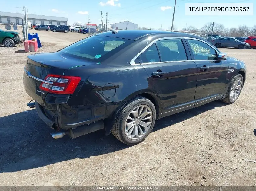 2013 Ford Taurus Limited VIN: 1FAHP2F89DG233952 Lot: 41876858