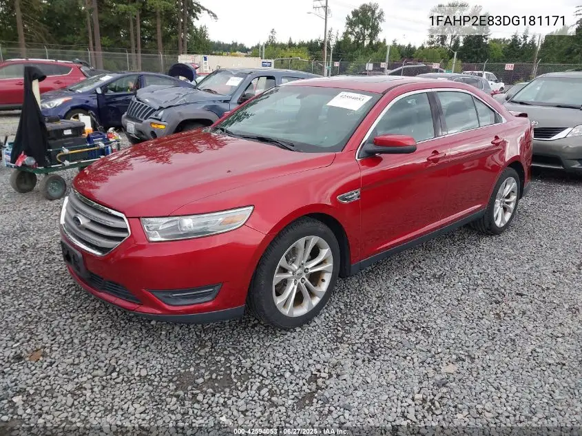 2013 Ford Taurus Sel VIN: 1FAHP2E83DG181171 Lot: 42594053