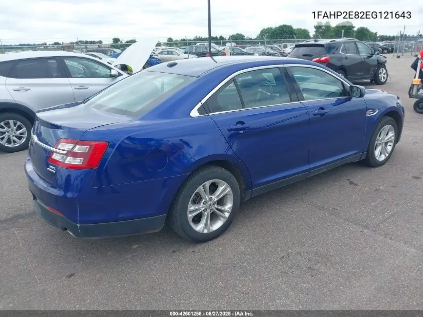 2014 Ford Taurus Sel VIN: 1FAHP2E82EG121643 Lot: 42601258
