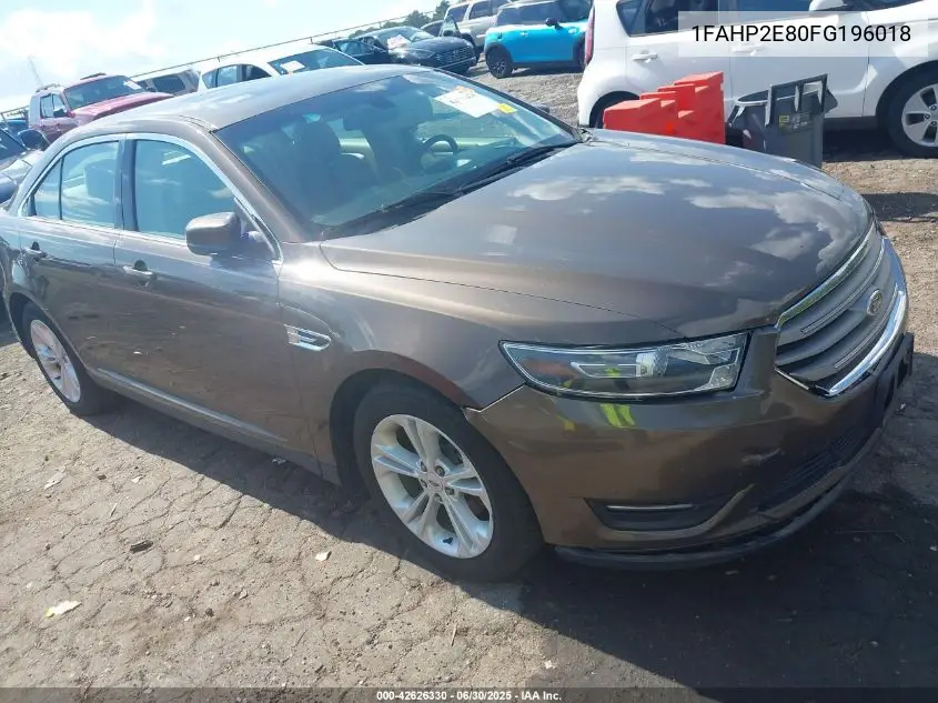 2015 Ford Taurus Sel VIN: 1FAHP2E80FG196018 Lot: 42626330