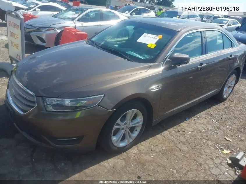 2015 Ford Taurus Sel VIN: 1FAHP2E80FG196018 Lot: 42626330