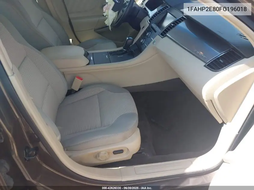 2015 Ford Taurus Sel VIN: 1FAHP2E80FG196018 Lot: 42626330
