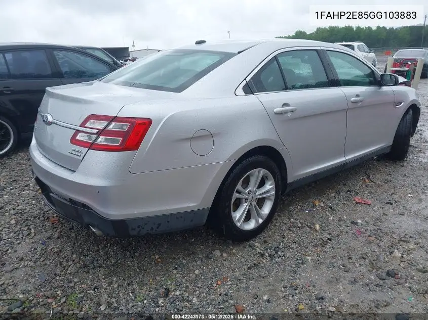 2016 Ford Taurus Sel VIN: 1FAHP2E85GG103883 Lot: 42243173