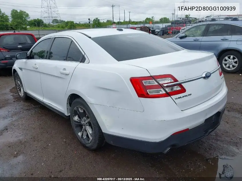 2016 Ford Taurus Se VIN: 1FAHP2D80GG100939 Lot: 42257017