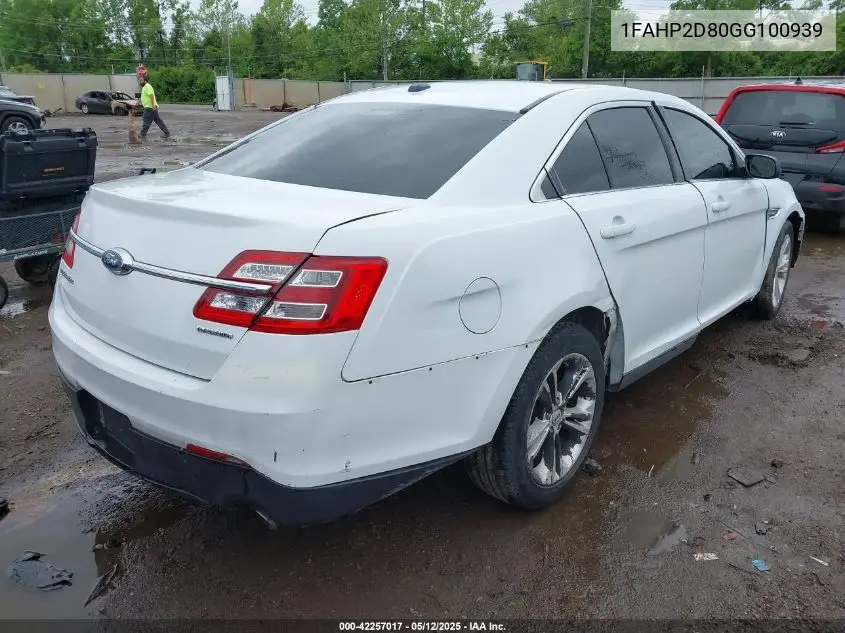 2016 Ford Taurus Se VIN: 1FAHP2D80GG100939 Lot: 42257017