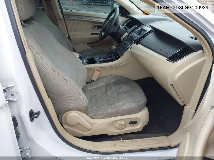 2016 Ford Taurus Se VIN: 1FAHP2D80GG100939 Lot: 42257017