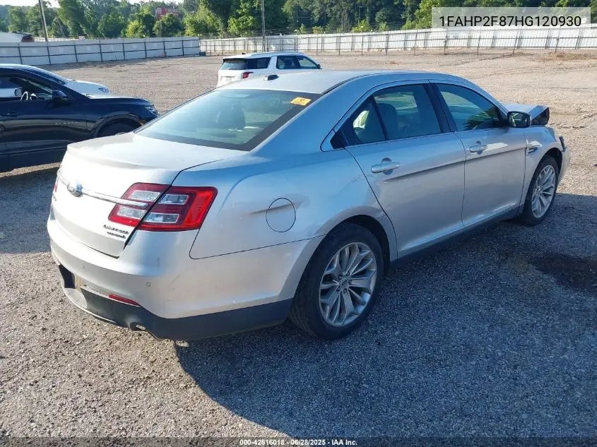 2017 Ford Taurus Limited VIN: 1FAHP2F87HG120930 Lot: 42616018