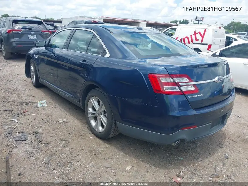 2017 Ford Taurus Sel VIN: 1FAHP2E81HG109567 Lot: 42619955