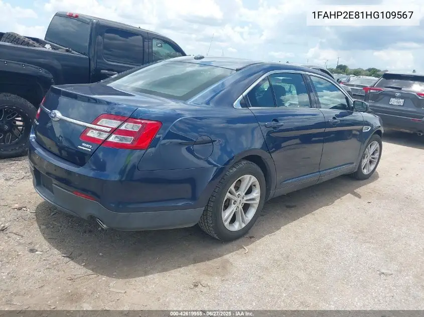 2017 Ford Taurus Sel VIN: 1FAHP2E81HG109567 Lot: 42619955