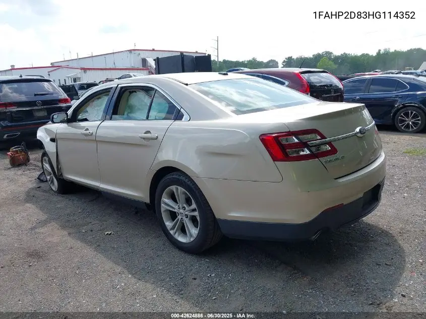 2017 Ford Taurus Se VIN: 1FAHP2D83HG114352 Lot: 42624886